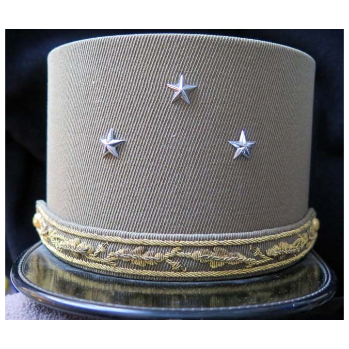 MILITARIA : Képi de Général de division K de fabrication Maître tailleur A. Thuet kaki foncé