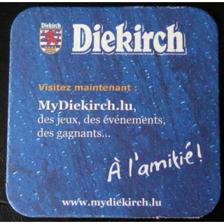 DESSOUS DE VERRE A BIÈRE : Dessous de verre à bière Diekirch 9,3 x 9,3 cm