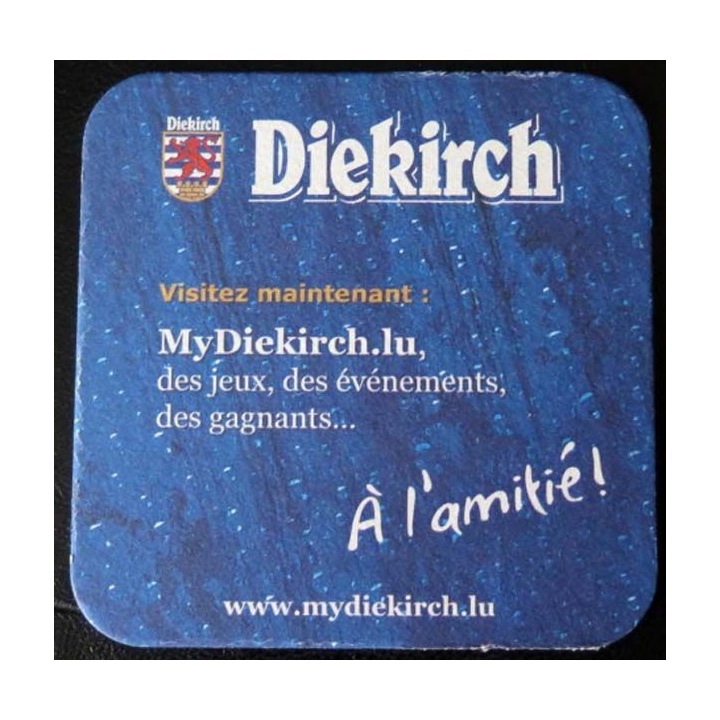 DESSOUS DE VERRE A BIÈRE : Dessous de verre à bière Diekirch 9,3 x 9,3 cm