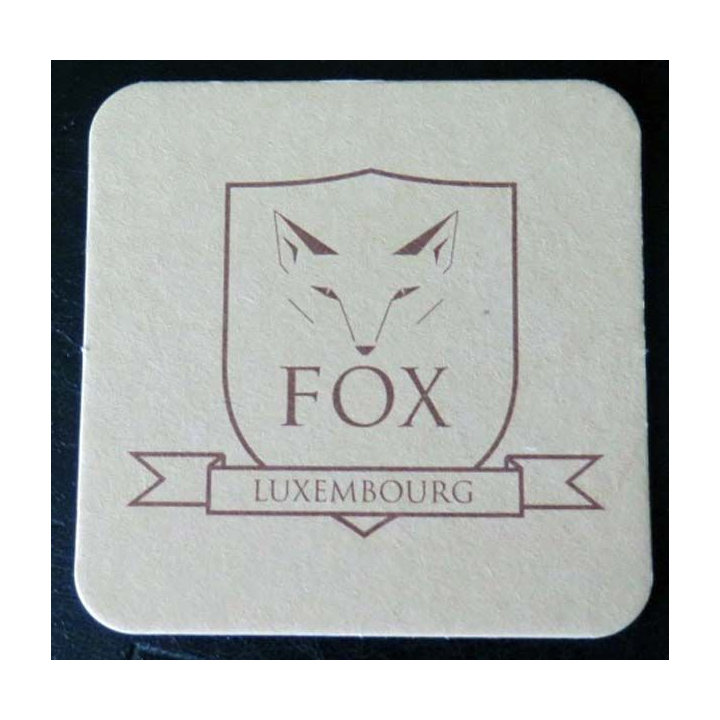 DESSOUS DE VERRE A BIÈRE : Dessous de verre à bière Fox Luxembourg 9,3 x 9,3 cm