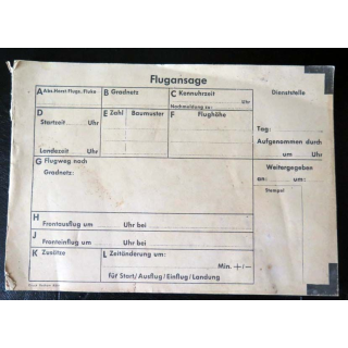 MILITARIA : carnet d'une quarantaine de feuillets d'annonces de vol allemand 2° guerre mondiale
