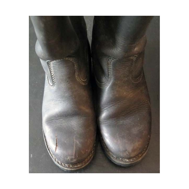 POMPIERS : paire de bottes de pompiers en cuir de taille 43 Alpex n° 1058