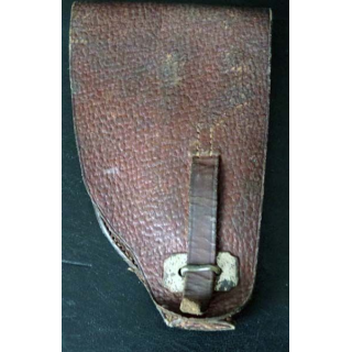 MILITARIA : Etui porte pistolet en cuir percé en arrière pour support -4-