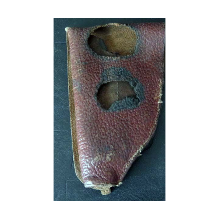 MILITARIA : Etui porte pistolet en cuir percé en arrière pour support -4-