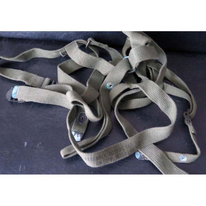 MILITARIA : sangle de portage US garrying strap assembly sleeping bag en toile