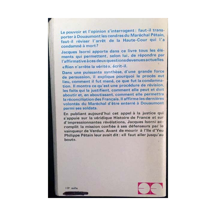 1. Pétain a sauvé la France de Jacques Isorni aux éditions flammarion