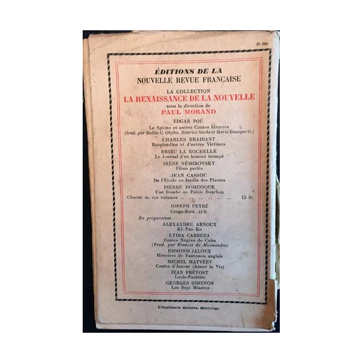 1. Coups durs de Joseph Peyré aux éditions gallimard (C1)
