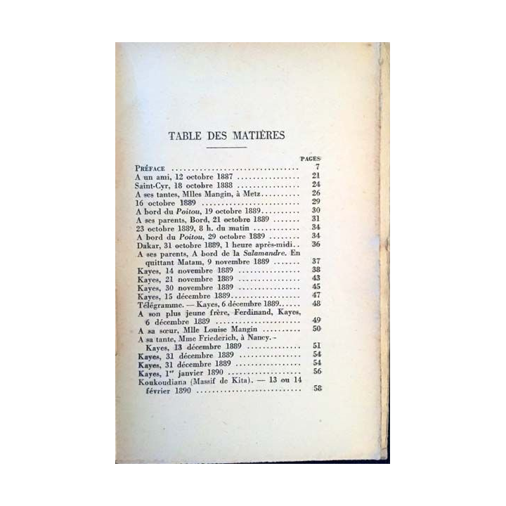 1. Lettres du Soudan du Général Mangin aux éditions des portiques
