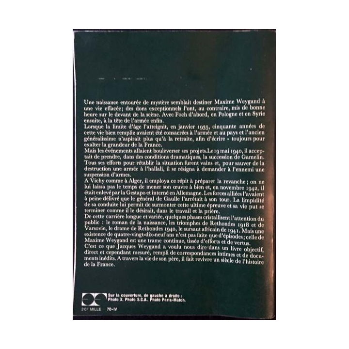 1. Weygand mon père de Jacques Weygand aux éditions flammarion