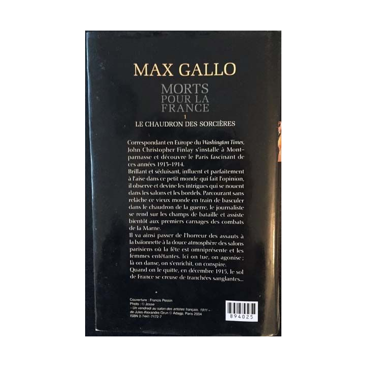 1. Mort pour la france 1 Le Chaudron des sorcière de Max Gallo Edition France Loisirs