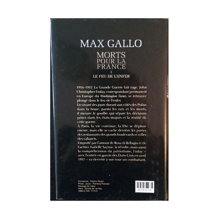 1. Mort pour la france 2 Le feu de l'enfer de Max Gallo aux éditions France Loisirs