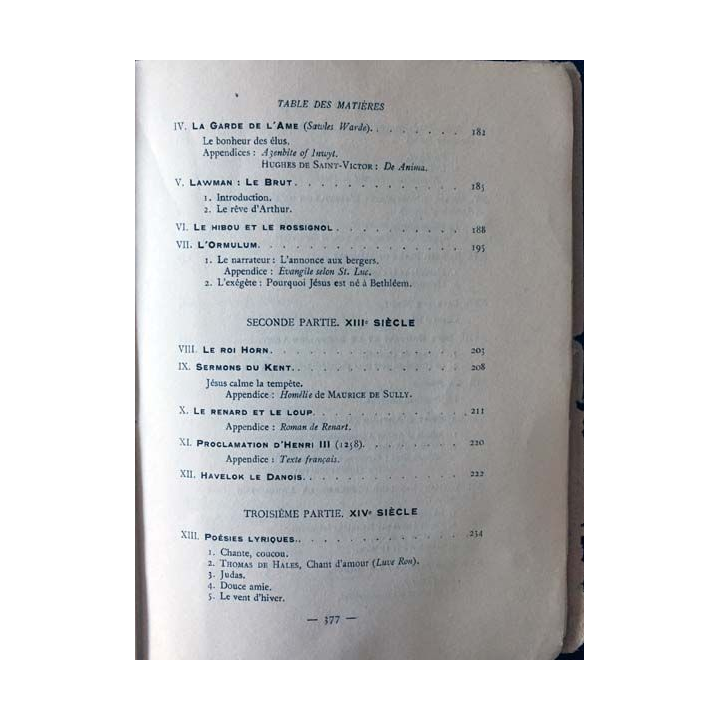 1. Manuel de l'Anglais au Moyen Age des origines au XIV siècle 1 Grammaire et texte de Fernand Mossé