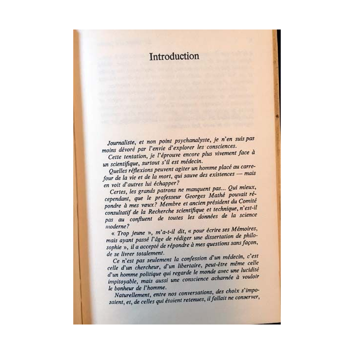 1. Le temps d'y penser de Georges Mathé aux éditions france loisirs