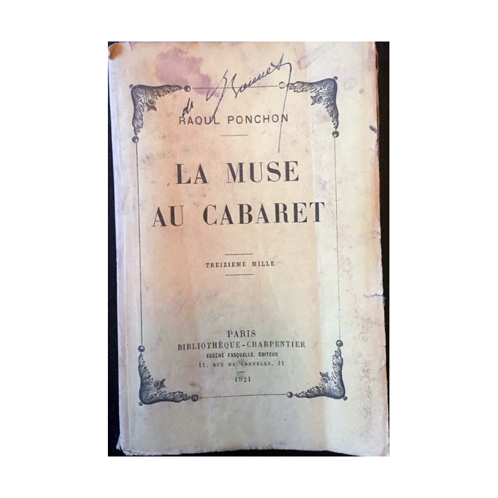 1. La muse au cabaret de Raoul Ponchon aux éditions Eugène Fasquelle