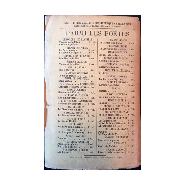 1. La muse au cabaret de Raoul Ponchon aux éditions Eugène Fasquelle