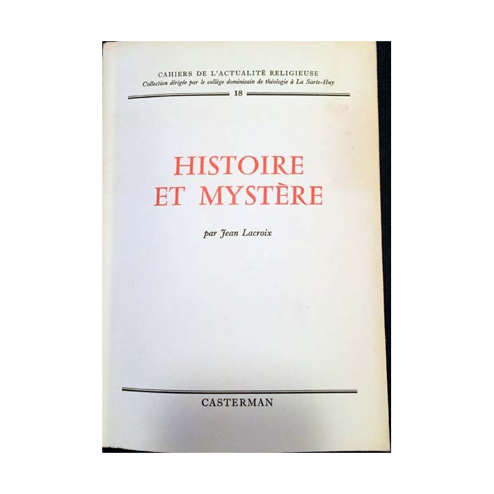 1. Histoire et mystère de Jean Lacroix aux éditions casterman