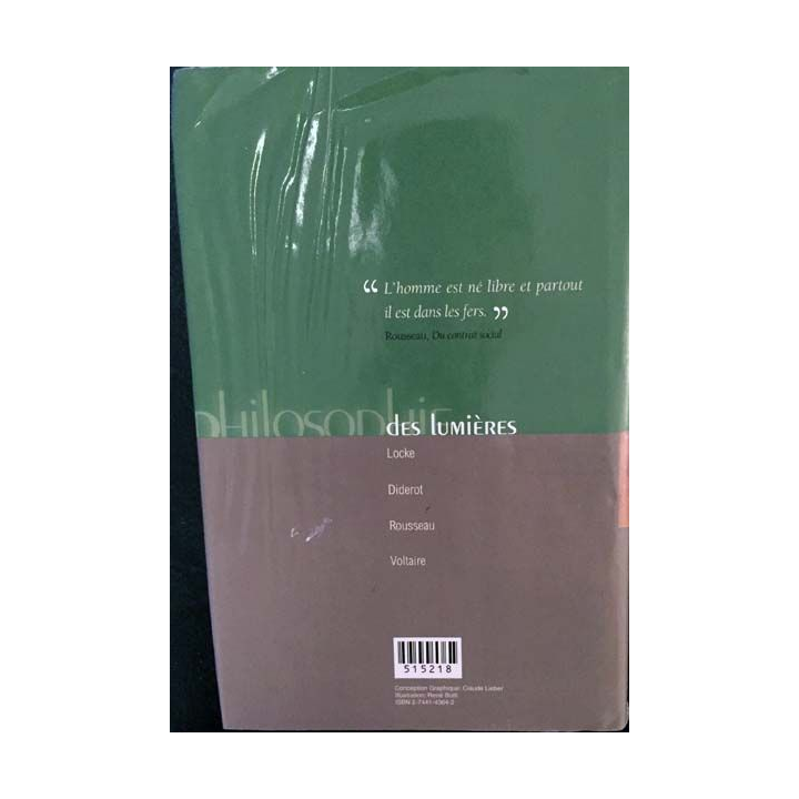 1. Philosophie des lumières Locke Diderot Rousseau Voltaire aux éditions France-loisirs
