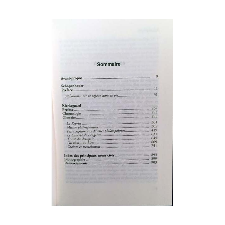 1. Philosophie de l'existence Schopenhauer Kierkegaard aux éditions France-loisirs