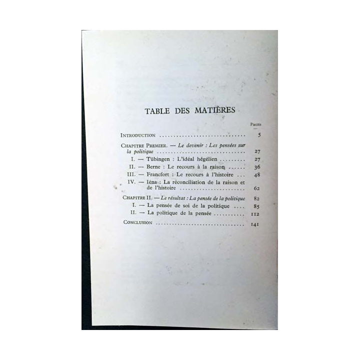 1. La pensée politique de Hegel de Bernard Bourgeois Edition presses universitaires de France