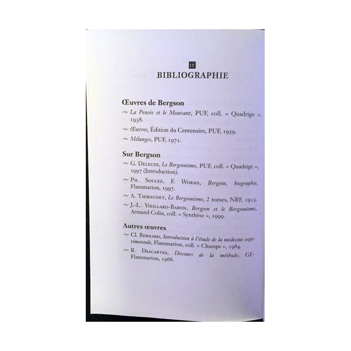 1. La pensée et la mouvant de Henri Bergson aux éditions Bréal