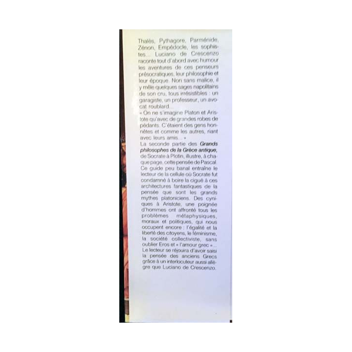 1. Les grands philosophes de la Grèce antique de Luciano De Crescenzo Edition France-loisirs