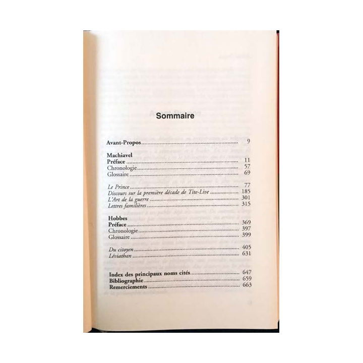 1. Philosophie moderne Machiavel Hobbes aux éditions France-loisirs