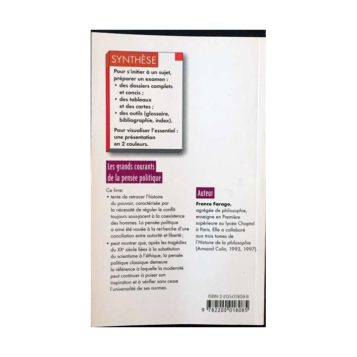 1. Les grands courants de la pensée politique de France Farago aux éditions Armand Colin