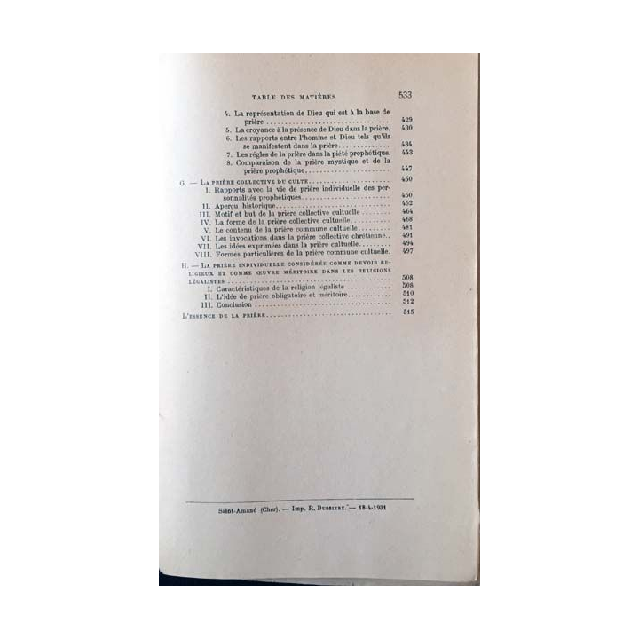 1. La prière de Frédéric Heiler aux éditions payot 1931