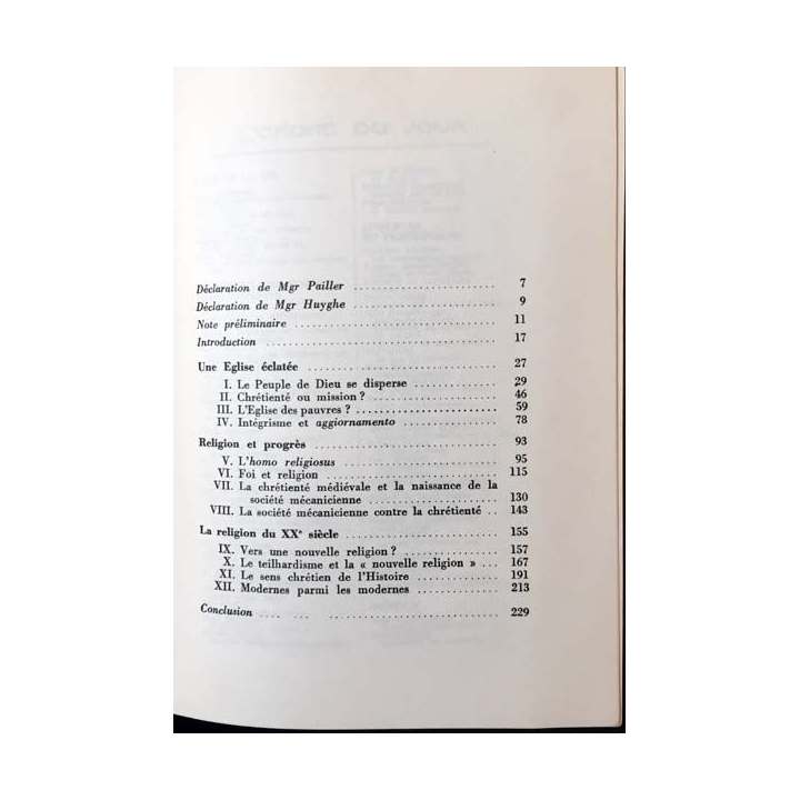 1. Schisme dans l'église ? de Pierre Debray aux éditions La table ronde 1965