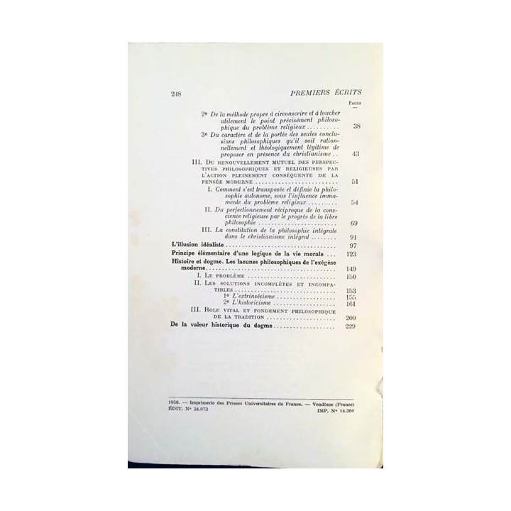 1. Lettre sur les exigences de la pensée contemporaine en matière d'apologétique 1896 Histoire et dogme
