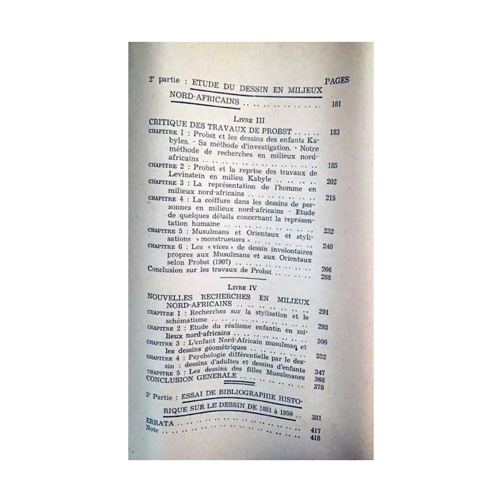 1. Dessin et structure mentale Contribution à l'étude psycho-sociale des milieux nord-africains