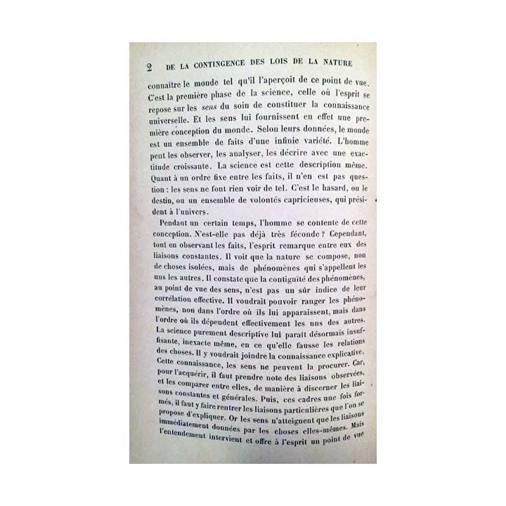 1. De la contingence des lois de la nature de Emile Boutroux aux éditions Félix Alcan