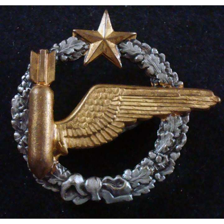 BREVET AIR : insigne métallique de brevet d'élève bombardier de l'armée de l'air 