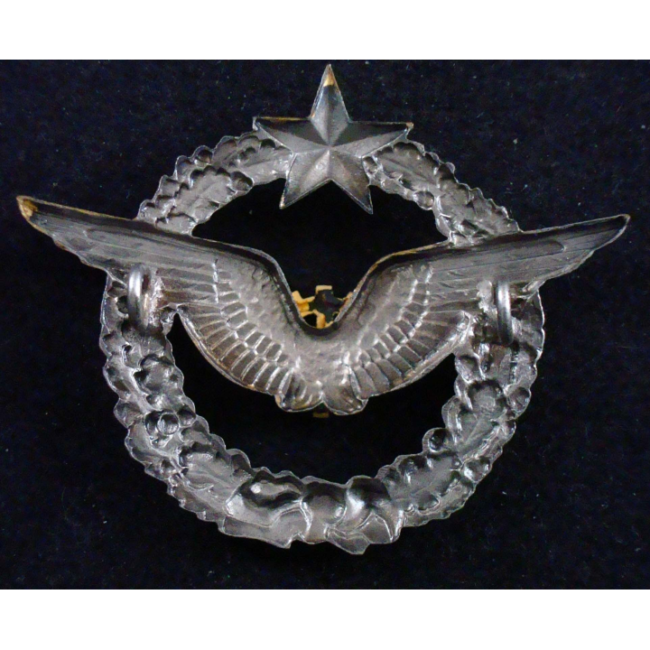 BREVET AIR : insigne métallique de brevet de mécanicien volant de l'armée de l'air dos embouti