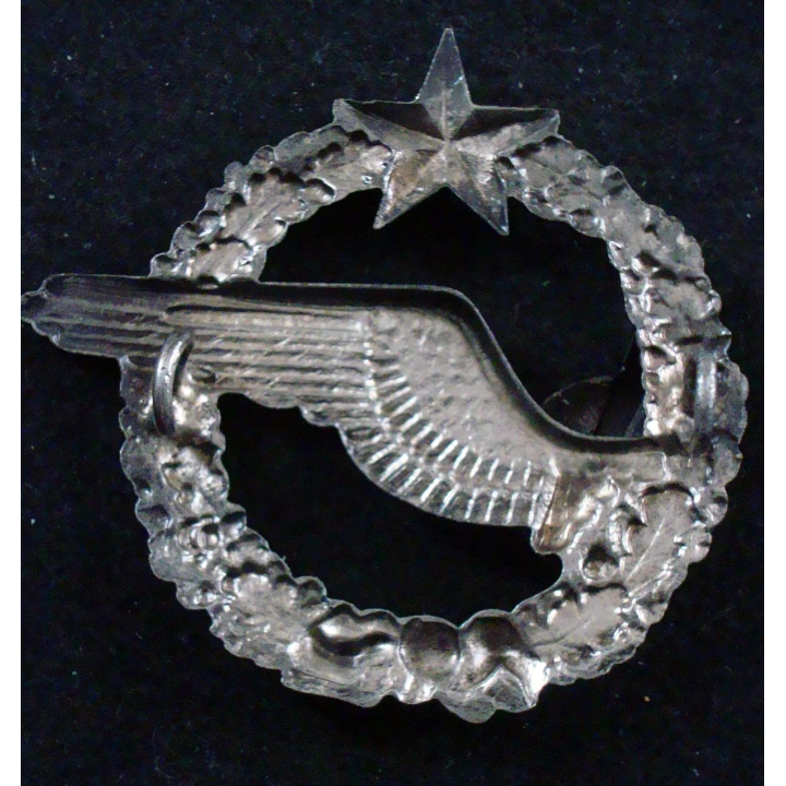 BREVET AIR : insigne métallique d'élève radio navigateur de l'armée de l'air dos embouti