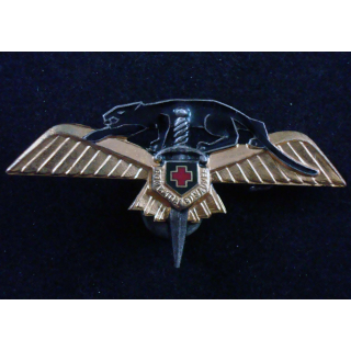 22° EH : insigne métallique du 22° escadron d'hélicoptères de fabrication A.B A. 792 dos embouti et argenté