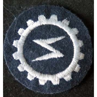 MILITARIA : insigne tissu allemand de technicien des sytèmes radios de diamètre 5 cm