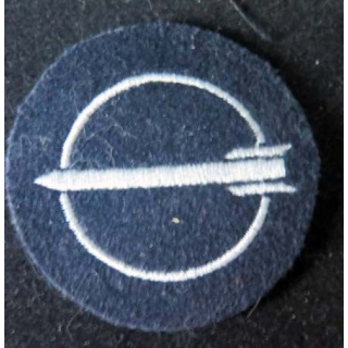 MILITARIA : insigne tissu allemand d'opérateur de missiles de diamètre 5 cm