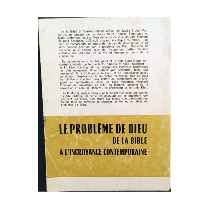 1. Le problème de Dieu de la bible à l'incroyable contemporaine de J.Courtney Murray Edition du centurion