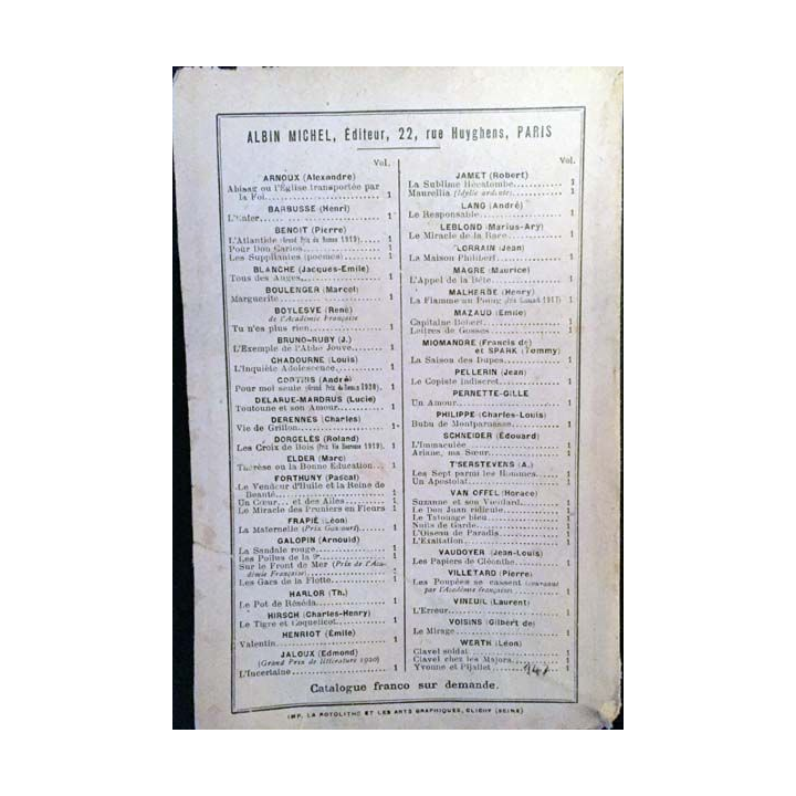 1. Les croix de bois de Roland Dorgelès aux éditions Albin Michel
