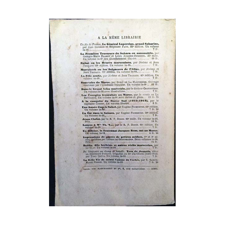 1. Charles De Foucauld de René Bazin aux éditions librairie Plon 1921