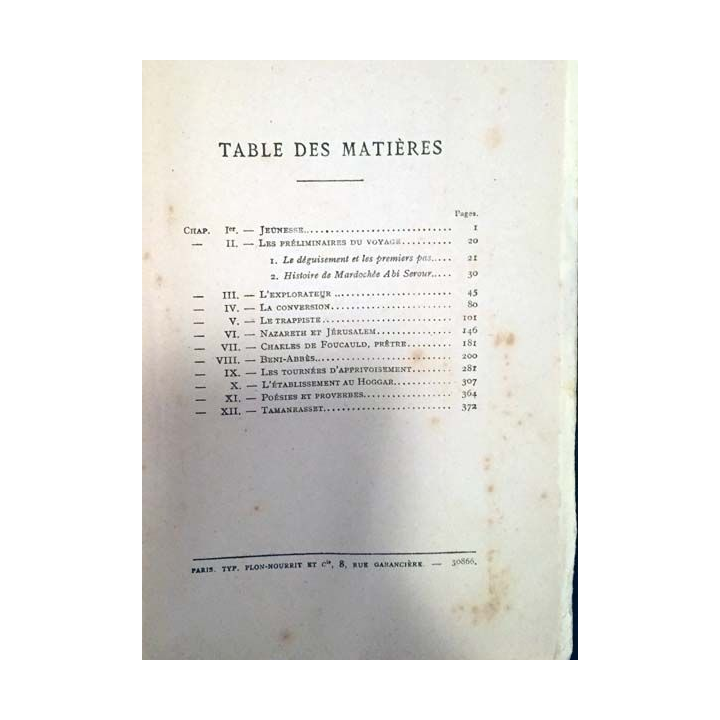 1. Charles De Foucauld de René Bazin aux éditions librairie Plon 1921