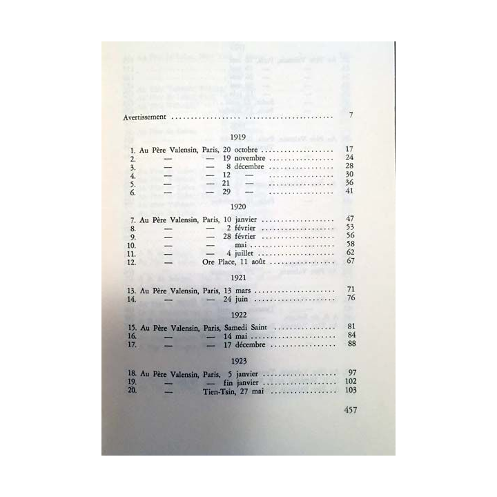 1. Lettres intimes de Teilhard de Chardin à Auguste Valensin, Bruno de Solages et Henri de Lubac 1919-1955