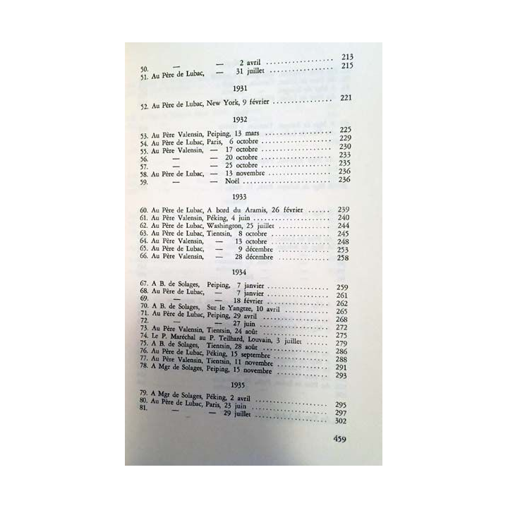 1. Lettres intimes de Teilhard de Chardin à Auguste Valensin, Bruno de Solages et Henri de Lubac 1919-1955