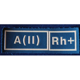 RUSSIE : insigne tissu de plaque de groupe sanguin russe de dimension 11 x 4 cm