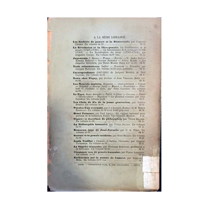 1. Bergson par Jacques Chevalier aux éditions librairie Plon 1926