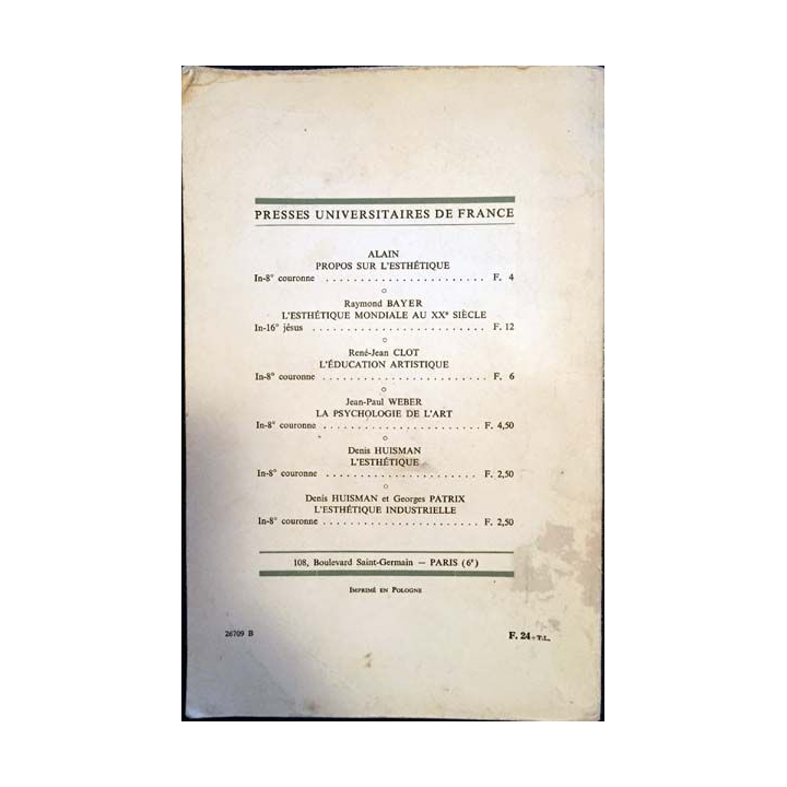 1. Esthétique et pédagogie de Irena Wojnar aux éditions Presses Universitaire de France 1963