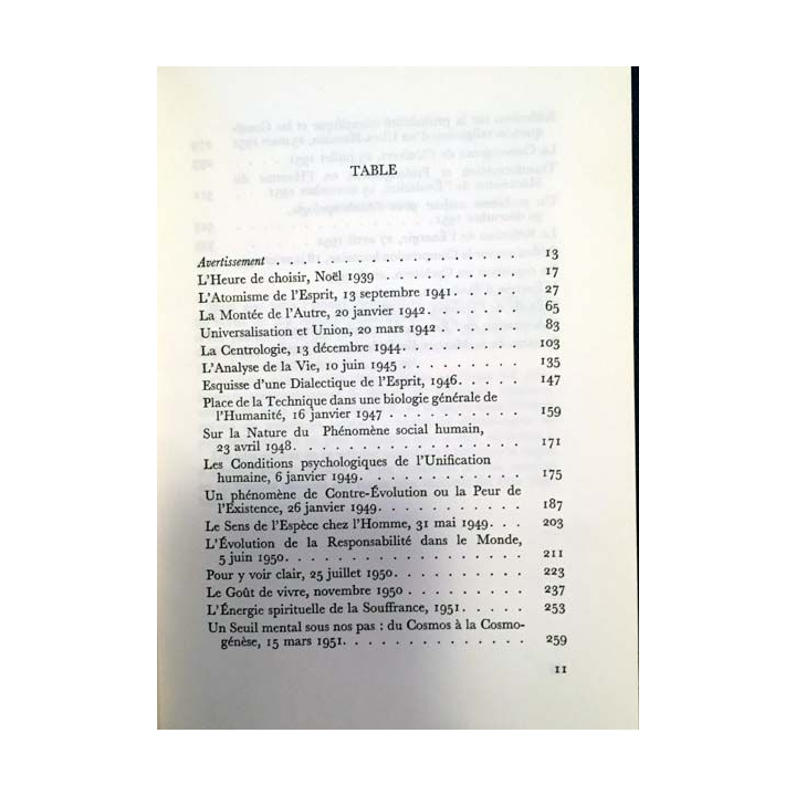 1. L'activation de l'énergie de Pierre Teilhard de Chardin aux éditions du Seuil 1963