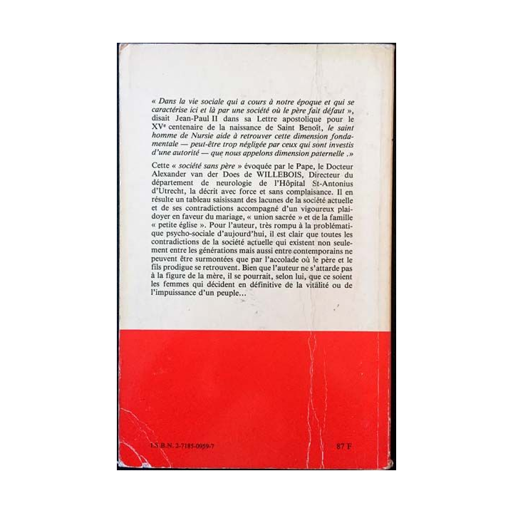1. La société sans père de Alexandre de Willebois aux éditions S.O.S