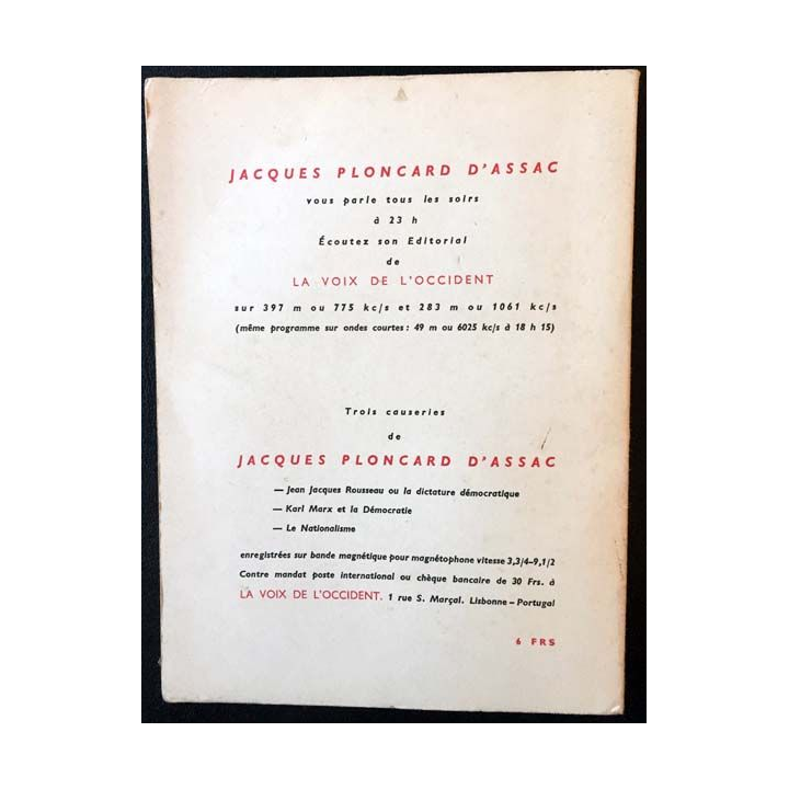 1. La crise du communisme de Jacques Ploncard D'Assac aux éditions La voix de l'Occident